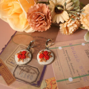 Brincos botões laranja